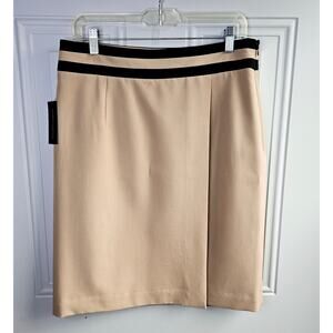 New Worthington Straight Career Business Office Skirt Tan Black Size 12